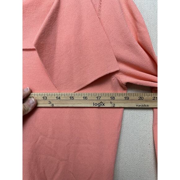 R.Q.T. Sz M Peach Boat Neck with Fold Down Neck Dragon Fly Broach NWT Feminine - Picture 12 of 13